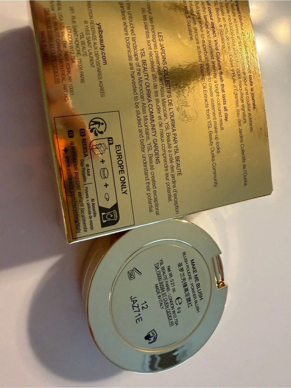 Yves Saint Laurent Make Me Blush Cream Blush -Honey Moon color